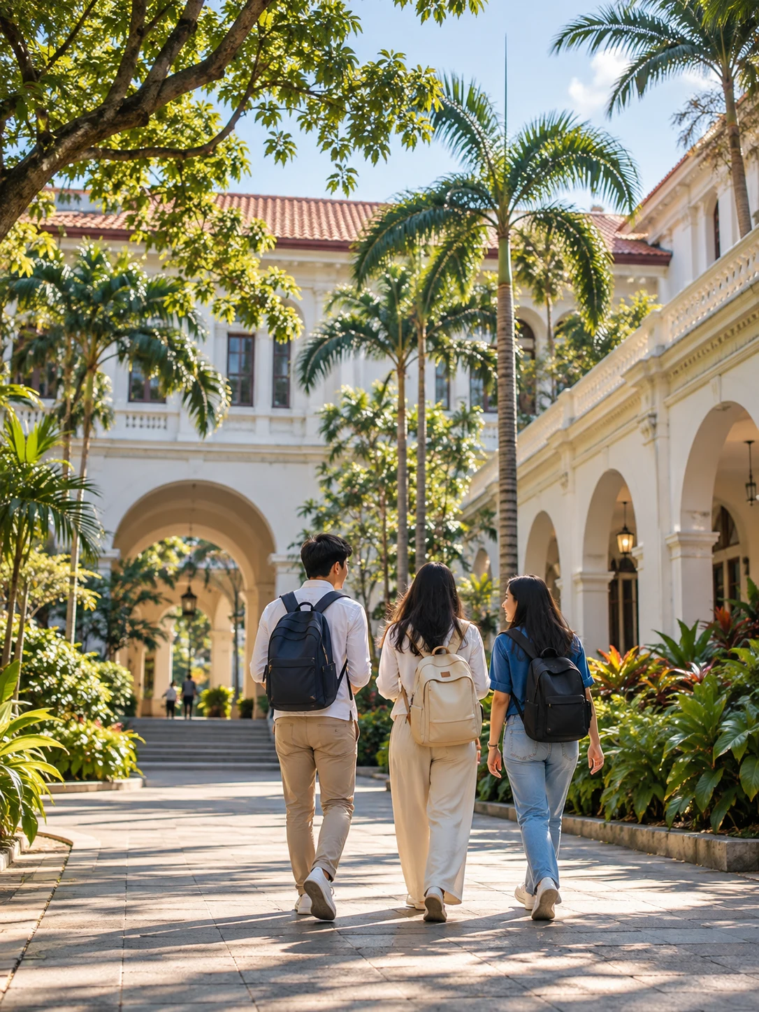 学生在校园中同行